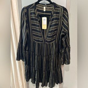 Elan three-tiered babydoll dress